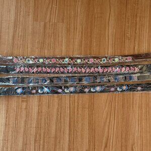 Embroidered Multicolor Floral Handbag Straps Set of 4 for Women Fashionable